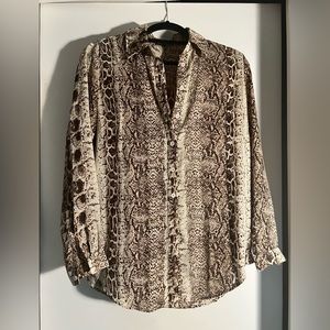 Animal print button up